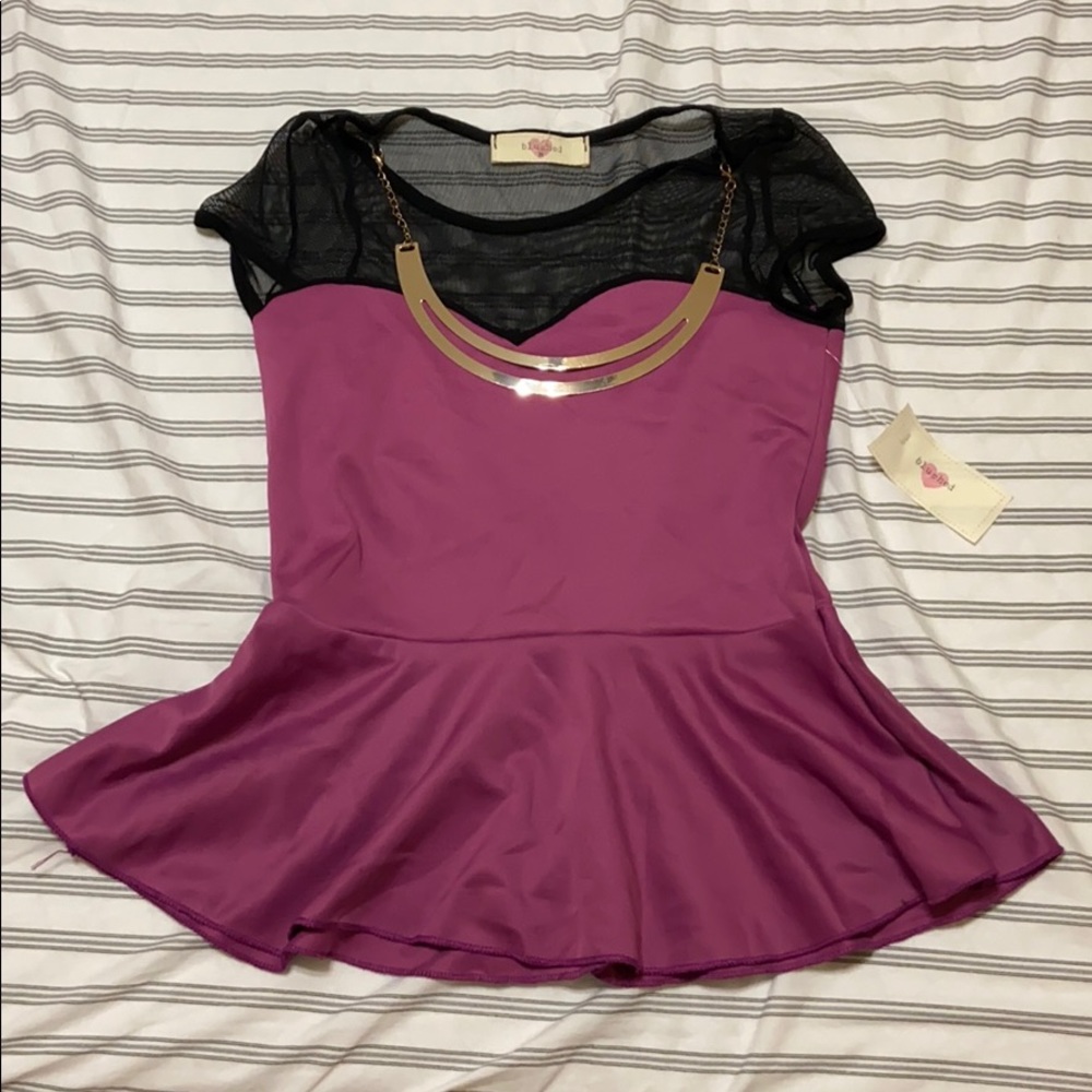 NWT Blushed Peplum Top